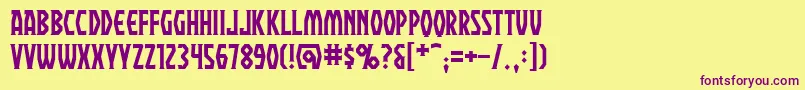 PraetoriumBb Font – Purple Fonts on Yellow Background