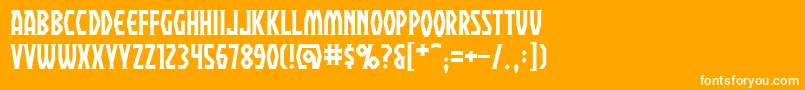 PraetoriumBb Font – White Fonts on Orange Background