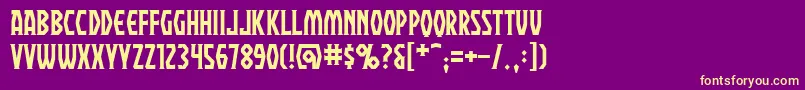 PraetoriumBb Font – Yellow Fonts on Purple Background