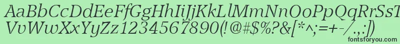 フォントAccoladelhItalic – 緑の背景に黒い文字