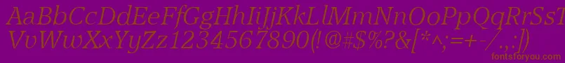 AccoladelhItalic Font – Brown Fonts on Purple Background