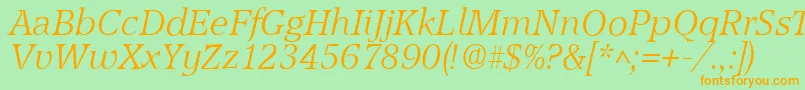 AccoladelhItalic Font – Orange Fonts on Green Background