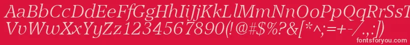 AccoladelhItalic Font – Pink Fonts on Red Background