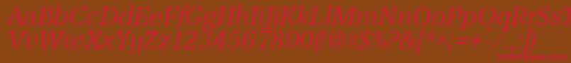 AccoladelhItalic Font – Red Fonts on Brown Background