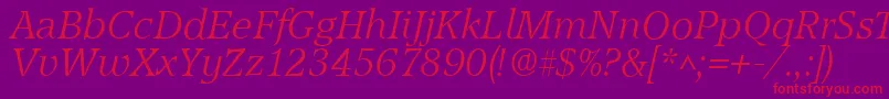 AccoladelhItalic Font – Red Fonts on Purple Background