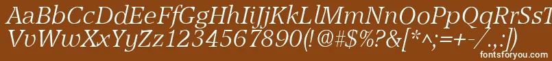 フォントAccoladelhItalic – 茶色の背景に白い文字