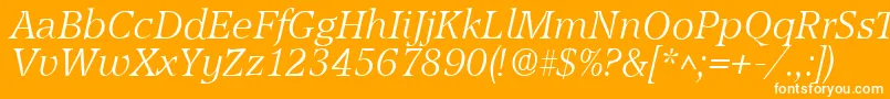 フォントAccoladelhItalic – オレンジの背景に白い文字