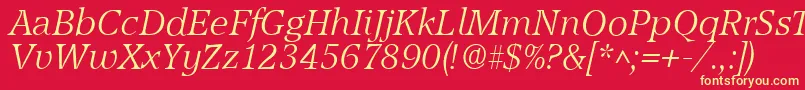 AccoladelhItalic Font – Yellow Fonts on Red Background