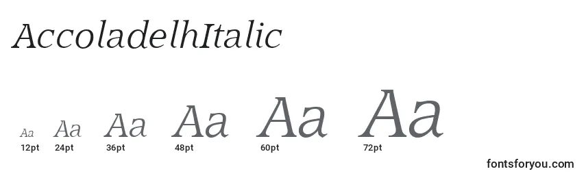 Размеры шрифта AccoladelhItalic