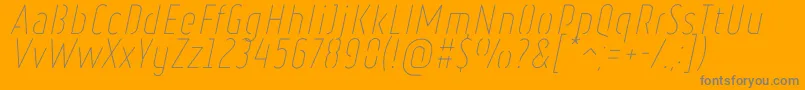 RulerStencilThinItalic Font – Gray Fonts on Orange Background