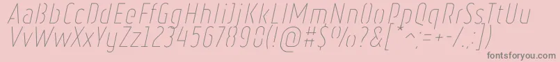 RulerStencilThinItalic Font – Gray Fonts on Pink Background