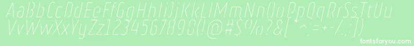 RulerStencilThinItalic Font – White Fonts on Green Background