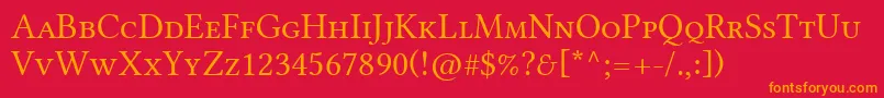 LinlibertineAs Font – Orange Fonts on Red Background