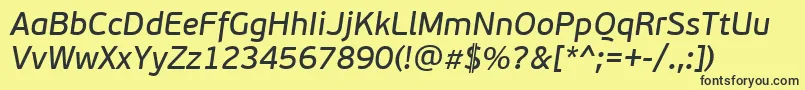 PfbeausansproBbookitalic Font – Black Fonts on Yellow Background