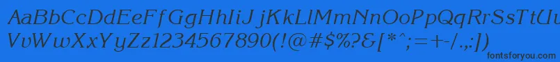 KorinI-Schriftart – Schwarze Schriften auf blauem Hintergrund