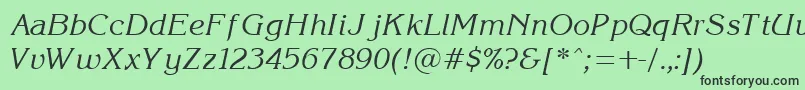 フォントKorinI – 緑の背景に黒い文字