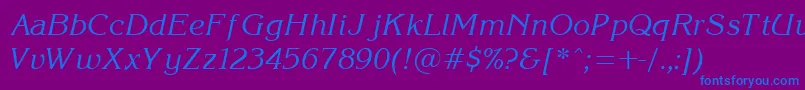 Шрифт KorinI – синие шрифты на фиолетовом фоне