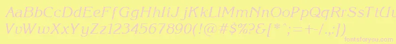 KorinI Font – Pink Fonts on Yellow Background