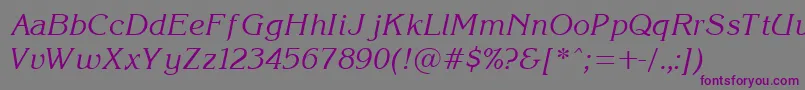 KorinI-fontti – violetit fontit harmaalla taustalla