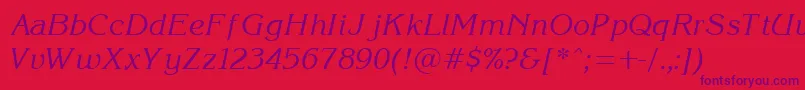 KorinI Font – Purple Fonts on Red Background