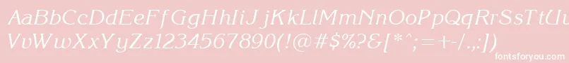 KorinI-fontti – valkoiset fontit vaaleanpunaisella taustalla
