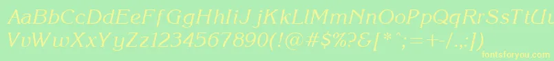 KorinI Font – Yellow Fonts on Green Background