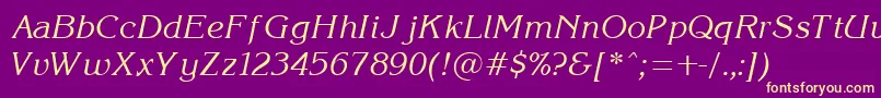 KorinI Font – Yellow Fonts on Purple Background