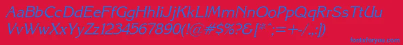 Axckrni Font – Blue Fonts on Red Background