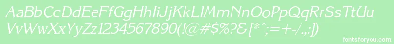 Axckrni Font – White Fonts on Green Background