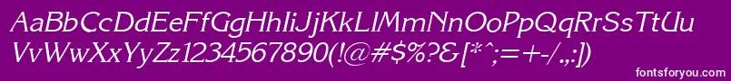 Axckrni Font – White Fonts on Purple Background