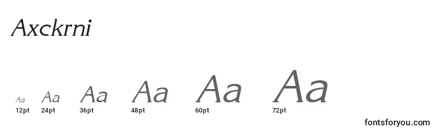 Размеры шрифта Axckrni