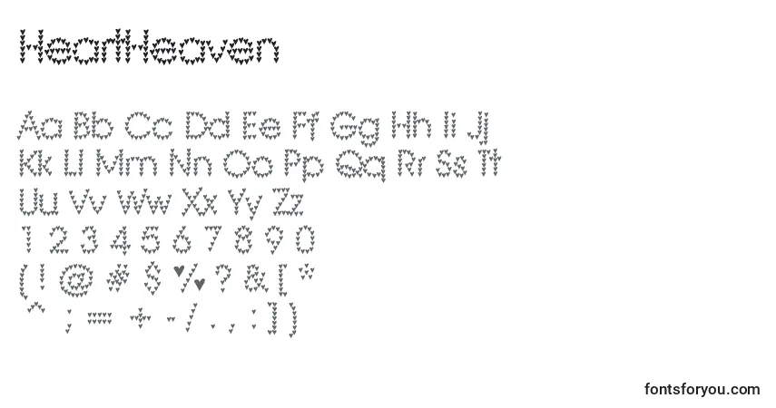 Schriftart HeartHeaven – Alphabet, Zahlen, spezielle Symbole