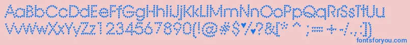HeartHeaven Font – Blue Fonts on Pink Background