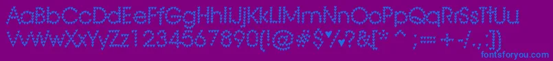 HeartHeaven Font – Blue Fonts on Purple Background