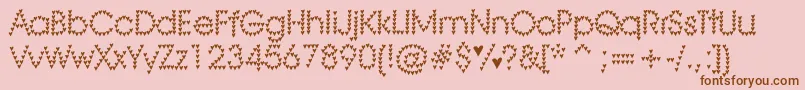 HeartHeaven Font – Brown Fonts on Pink Background