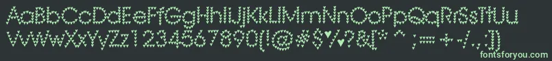 HeartHeaven Font – Green Fonts on Black Background