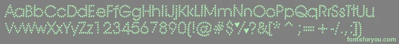 HeartHeaven Font – Green Fonts on Gray Background