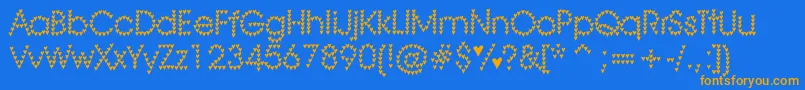 HeartHeaven Font – Orange Fonts on Blue Background