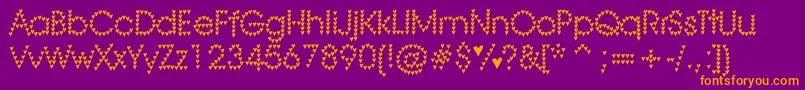 HeartHeaven Font – Orange Fonts on Purple Background