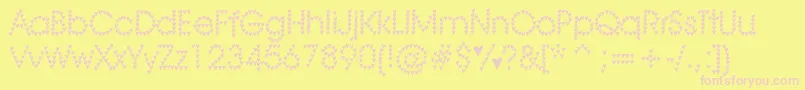 HeartHeaven Font – Pink Fonts on Yellow Background