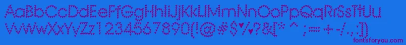 HeartHeaven Font – Purple Fonts on Blue Background