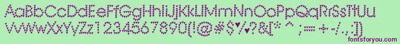 HeartHeaven Font – Purple Fonts on Green Background