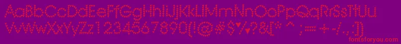 HeartHeaven Font – Red Fonts on Purple Background