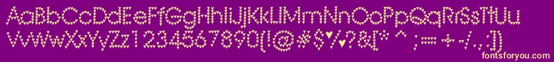 HeartHeaven Font – Yellow Fonts on Purple Background