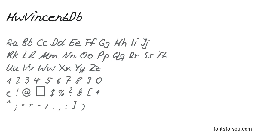 Schriftart HwVincentDb – Alphabet, Zahlen, spezielle Symbole