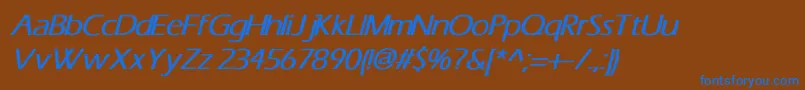 ErasBoldItalic Font – Blue Fonts on Brown Background