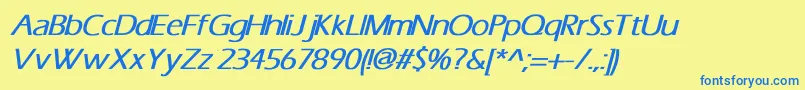 ErasBoldItalic Font – Blue Fonts on Yellow Background