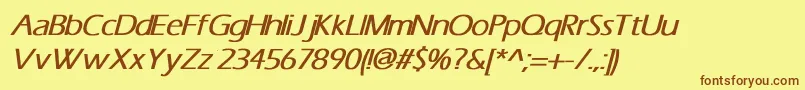 ErasBoldItalic Font – Brown Fonts on Yellow Background