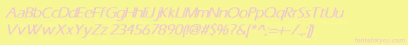 ErasBoldItalic-Schriftart – Rosa Schriften auf gelbem Hintergrund