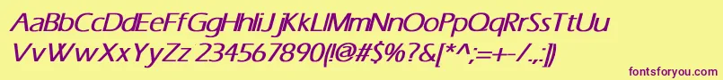 ErasBoldItalic Font – Purple Fonts on Yellow Background